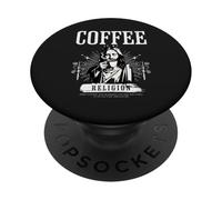 Coffee is my religion - popular coffee church saying PopSockets Adhesive PopGrip