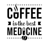 Coffee is The Best Medicine Lettering Decals 67.2x71cm Self Adhesive Black