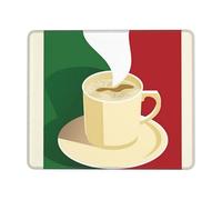 Coffee Italian Flag Print Mouse Pad Square Mouse Mat Non-Slip Mousepad Large Gaming Mouse Mat For Office Laptop 7.9 x 9.5 in