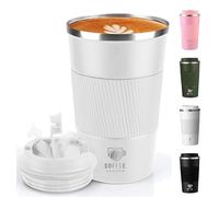 Coffee Jacket Travel Mug 380ml - Insulated Stainless Steel Reusable Coffee Cup with Leakproof Lid - Thermal Mug for Hot & Cold Drinks, Fits Car Cup Holders (Artic White)