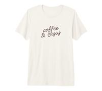 Coffee & Jesus Funny Minimalist Faith Phrase Script Premium T-Shirt