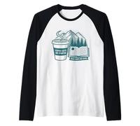 Coffee Jesus Reading Christian Book Lover Mountain Nature Raglan Baseball Tee