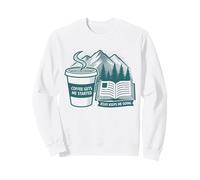 Coffee Jesus Reading Christian Book Lover Mountain Nature Sweatshirt