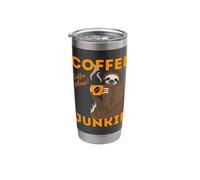Coffee Junkie - Funny Coffee Lover Caffeine Tired Sloth Stainless Steel Insulated Tumbler