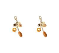 Coffee Keychain, Fashionable Keychain Pendant Cup Bread Coin Purse Bag Charm Accessories For Women