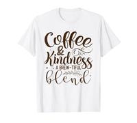 Coffee & Kindness A Brew-Tiful Blend Value Graphic T-Shirt, Men, White, L