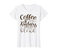 Coffee & Kindness A Brew-Tiful Blend Value Graphic T-Shirt, Women, White, S