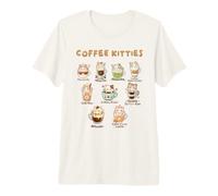 Coffee Kitties Cute Kawaii Cat Lover Drinks Premium T-Shirt