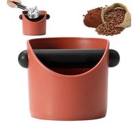 Coffee Knock Box - 0.45L Coffee Grounds Knock Box with Removable Knock Bar and Non-Slip Base, Shock-Absorbent Espresso Knock Box Container, Coffee Accessories (Caramel)