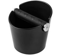 Coffee Knock Box, 4.9 Inch Espresso Knock Box Coffee Bin Coffee Machine Accessories Coffee Grounds Bucket Shock-Absorbent Barista Knock Box with Removable Metal Knock Bar, and Non-Slip Base (Black)