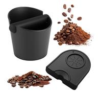 Coffee Knock Box And Coffee Machine Mat, Shock-Absorbent Espresso Knock Box | Non-Slip Coffee Tamper Mat, Coffee Machine Accessories, with Soft Rubber Knock Bar, Suitable for Households, Office, Cafes