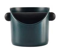 Coffee Knock Box Bin Espresso Grinds Tamper Waste Tamp Grind A Dark Green, Straight Mouth