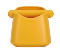 Coffee Knock Box Drop Resistant Prevent Slip Small Knock Container with Removable Knock Bar for Coffee Ground (Yellow)