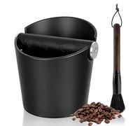 Coffee Knock Box, Espresso Grounds Bin with Removable Metal Bar, Shock-Absorbent Coffee Bin for Coffee Machines