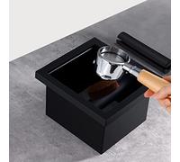 Coffee Knock Box, Open Bottom Knock Box Chute with Detachable Rubber Rod, Bottomless Espresso Coffee Ground Knock Box Black