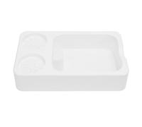 Coffee Knock Box Organizer, ABS Multifunctional Coffee Knock Box Station, Universal Storage for 51mm 53mm 58mm Portafilter with Distributor Tamper Holder, Lightweight Durable Coffe (White)