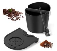 Coffee Knock Box, Shock-Absorbent Espresso Knock Box with Removable Knocks Bar and Non-Slip Base, Plastic Coffee Waste Container Espresso Machine Accessories for Home Office Restaurant Bar & Cafe