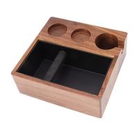 Coffee Knock Box Tam Station Walnut Wood 3 Hole Storage Coffee Tamper Holder for Home Bar for 51Mm 54Mm Handle Coffee Knock Box Tam (for 51mm 54mm Handle)