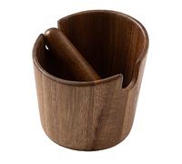 Coffee Knock Box,Wooden Coffee Machine Waste Bin with Removable Knock Bar,Non-Slip Coffee Grounds Container,Mini Coffee Grind Bin for Coffee Making Accessories