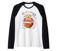 Coffee Labrador Retriever Donut Raglan Baseball Tee