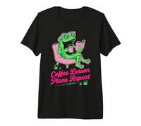 Coffee Lesson Plans Repeat Funny Teacher Frog Premium T-Shirt