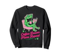 Coffee Lesson Plans Repeat Funny Teacher Frog Sweatshirt