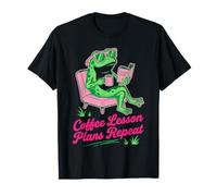 Coffee Lesson Plans Repeat Funny Teacher Frog T-Shirt