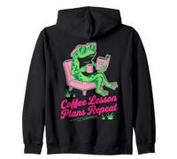 Coffee Lesson Plans Repeat Funny Teacher Frog Zip Hoodie
