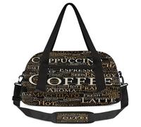 Coffee Letter Kids Overnight Duffle Bags for Girls Boys, Coffee Theme Lightweight Sports Gym Bag for Kids,Small Overnight Weekender Carry on Travel Bags Dance Bag, Coffee Letter, 18.5L x 7.8W x 9.4H
