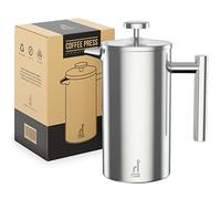 Coffee Llama™ French Press | 1 Litre | 8 Cups Cafetiere Doubled Walled Portable Stainless Steel Coffee Press for Home, Travel & Camping with 3 Extra Filters