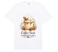 Coffee Lover Caffeine First Everything Later Cozy Humor Comfort Colors Adult Heavyweight T-Shirt