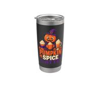 Coffee Lover Halloween Pumpkin Spice Latte Fall Leaves Stainless Steel Insulated Tumbler