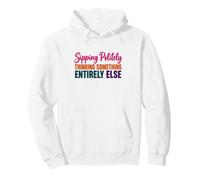 Coffee Lover Humor Sipping Politely Thinking Something Else Pullover Hoodie
