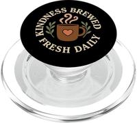 Coffee Lover Kindness Club Positive Message Caffeine Graphic PopSockets PopGrip for MagSafe