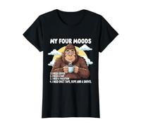 Coffee Lover My Four Moods Big-Foot Sasquatch Gorilla Ape Value Graphic T-Shirt