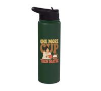 Coffee Lover One More Cup Then Maybe Retro Morning Humor Stainless Steel Insulated Water Bottle