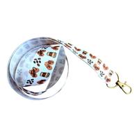 Coffee Lover Print Ribbon Lanyard - 1" Grosgrain Neck Strap with Lobster Clasp - Latte Tea Beans Roast Badge Holder or Keychain - Individual or Bundle Pack (Coffee Lover)