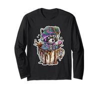 Coffee Lover Raccoon Wide Awake Club Caffeine Trash Panda Long Sleeve T-Shirt