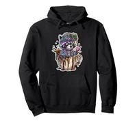 Coffee Lover Raccoon Wide Awake Club Caffeine Trash Panda Pullover Hoodie
