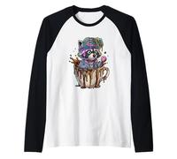 Coffee Lover Raccoon Wide Awake Club Caffeine Trash Panda Raglan Baseball Tee