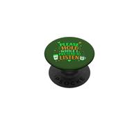 Coffee Lover Sarcastic Please Hold While I Pretend To Listen PopSockets Adhesive PopGrip