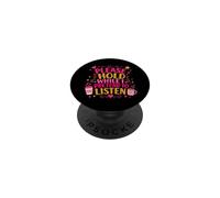 Coffee Lover Sarcastic Please Hold While I Pretend To Listen PopSockets Adhesive PopGrip