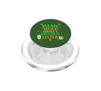 Coffee Lover Sarcastic Please Hold While I Pretend To Listen PopSockets PopGrip for MagSafe