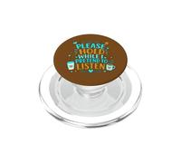 Coffee Lover Sarcastic Please Hold While I Pretend To Listen PopSockets PopGrip for MagSafe