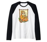 Coffee Lover Sloth Cozy Animal Art Raglan Baseball Tee