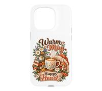Coffee Lover Warm Mug Happy Heart Cozy Cottagecore Reading Case for iPhone 15 Pro