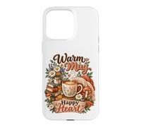 Coffee Lover Warm Mug Happy Heart Cozy Cottagecore Reading Case for iPhone 15 Pro Max