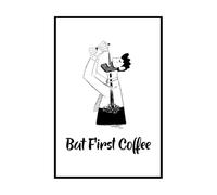 Coffee Lovers 3 Funny Hand Drawn and Lettering Quotes Stroke on The Wall Decals PVC 36x54cm Self Adhesive Black