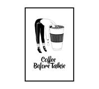Coffee Lovers 3 Funny Hand Drawn and Lettering Quotes Stroke on The Wall Stickers Paster Paper 36x54cm Tattoo Culture Black