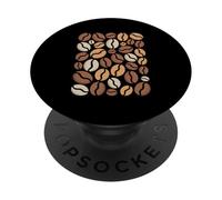 Coffee Lovers Beans Pattern Brew Enthusiasts Coffee PopSockets Adhesive PopGrip